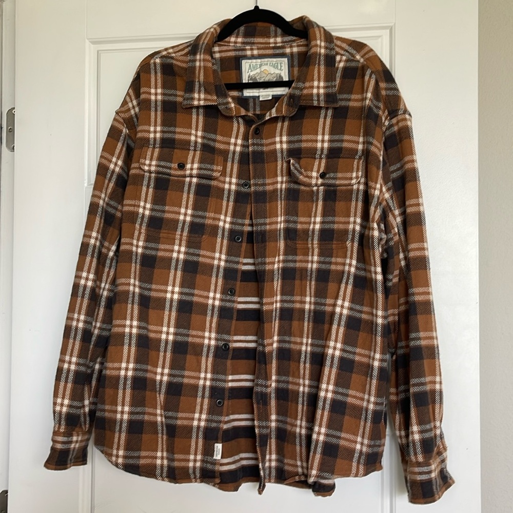 Brown American Eagle Flannel